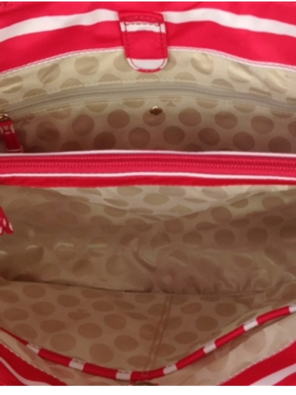 Kate Spade Flatiron Maryanne Striped Tote Geranium Red White